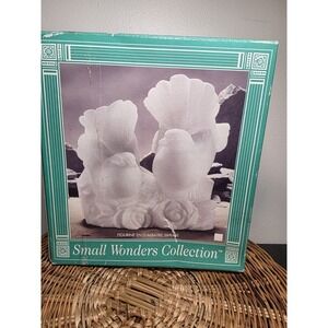 Vintage alabaster love birds, carved, made in Italy